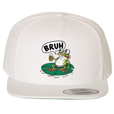 Funny Frog Bruh .. Wool Snapback Cap