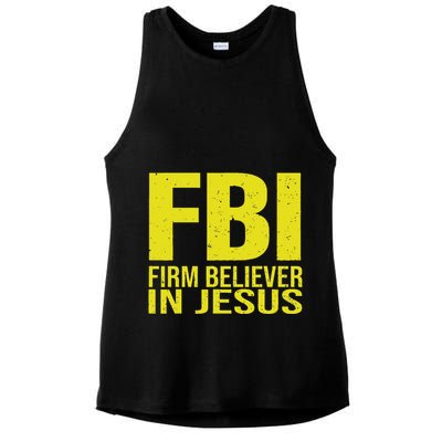 Fbi Firm Believer In Jesus 2025 Ladies PosiCharge Tri-Blend Wicking Tank