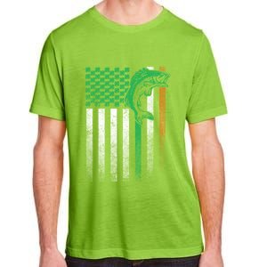 Fishing Fish Bass Irish American Flag St Patrick's Day Gift Adult ChromaSoft Performance T-Shirt