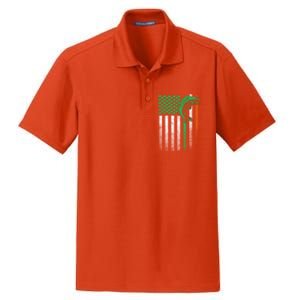 Fishing Fish Bass Irish American Flag St Patrick's Day Gift Dry Zone Grid Polo