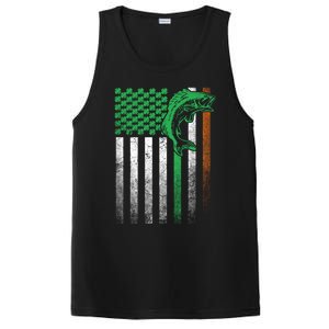 Fishing Fish Bass Irish American Flag St Patrick's Day Gift PosiCharge Competitor Tank