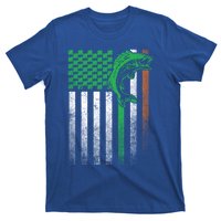 Fishing Fish Bass Irish American Flag St Patrick's Day Gift T-Shirt