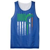 Fishing Fish Bass Irish American Flag St Patrick's Day Gift Mesh Reversible Basketball Jersey Tank