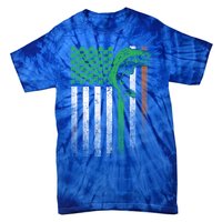 Fishing Fish Bass Irish American Flag St Patrick's Day Gift Tie-Dye T-Shirt