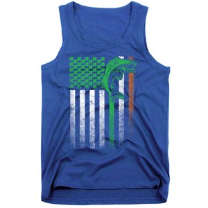 Fishing Fish Bass Irish American Flag St Patrick's Day Gift Tank Top