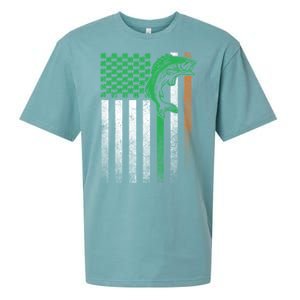 Fishing Fish Bass Irish American Flag St Patrick's Day Gift Sueded Cloud Jersey T-Shirt