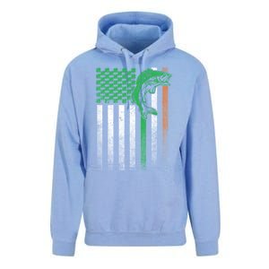 Fishing Fish Bass Irish American Flag St Patrick's Day Gift Unisex Surf Hoodie