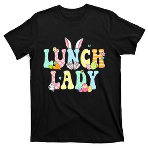 funny Floral Bunny Lunch Lady Egg Easter Day T-Shirt