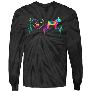 Frenchie French Bulldog Mom Dad Heartbeat Tie Dye Dog Gift Tie-Dye Long Sleeve Shirt