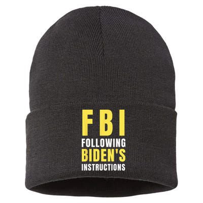 FBI Following Biden's Instructions Sustainable Knit Beanie