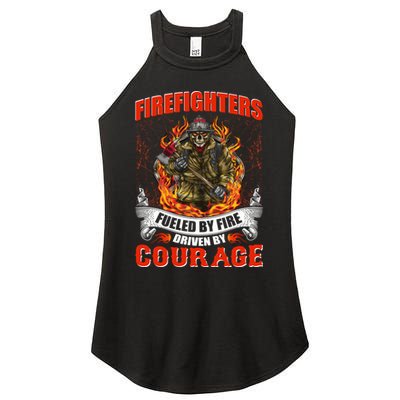 Firefighters Fueled By Fire Driven By Courage Women's Perfect Tri Rocker Tank