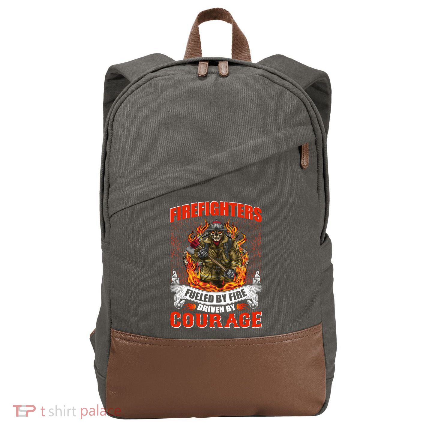 Firefighters Fueled By Fire Driven By Courage Cotton Canvas Backpack
