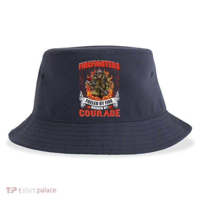 Firefighters Fueled By Fire Driven By Courage Sustainable Bucket Hat