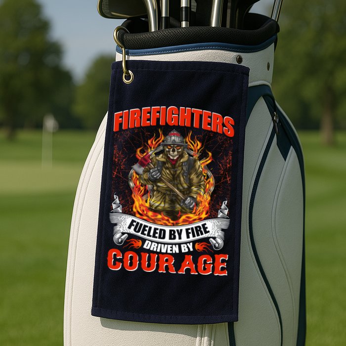 Firefighters Fueled By Fire Driven By Courage Golf Towel