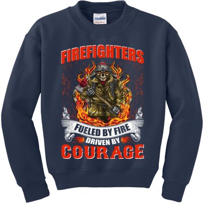 Firefighters Fueled By Fire Driven By Courage Kids Sweatshirt
