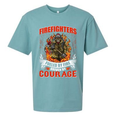 Firefighters Fueled By Fire Driven By Courage Sueded Cloud Jersey T-Shirt