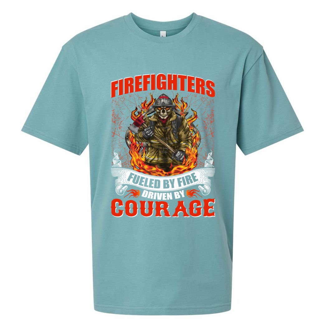 Firefighters Fueled By Fire Driven By Courage Sueded Cloud Jersey T-Shirt