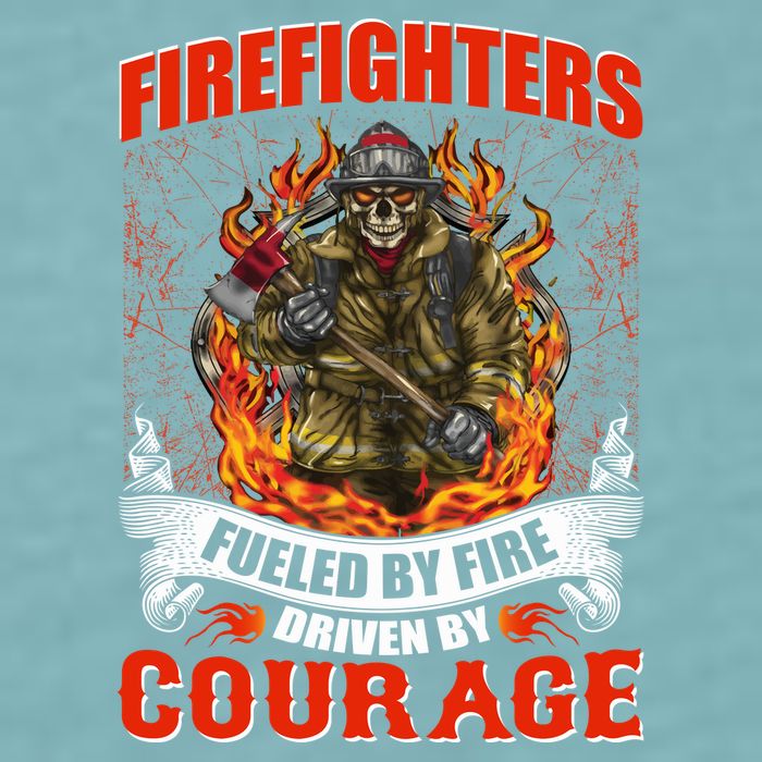 Firefighters Fueled By Fire Driven By Courage Sueded Cloud Jersey T-Shirt