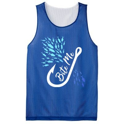 Fishing Fisher Bite Me Funny Gift Fish Design Idea Design Gift Mesh Reversible Basketball Jersey Tank