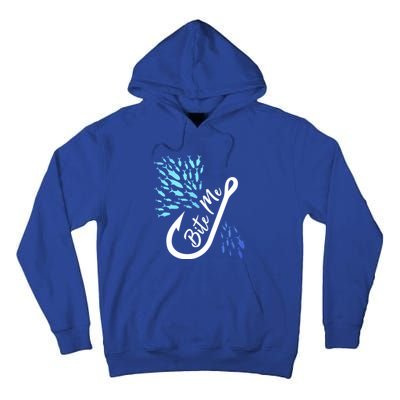 Fishing Fisher Bite Me Funny Gift Fish Design Idea Design Gift Tall Hoodie