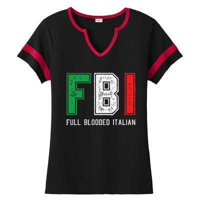 FBI Full Blooded Italian Shirts For Proud Italians Ladies Halftime Notch Neck Tee