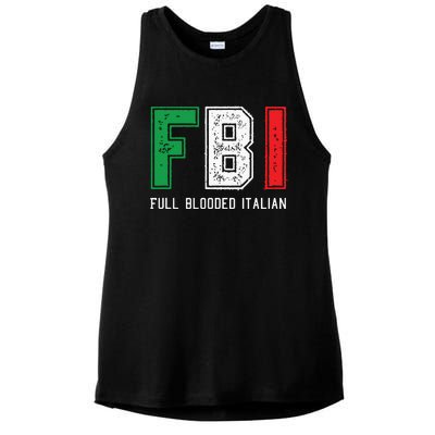 FBI Full Blooded Italian Shirts For Proud Italians Ladies PosiCharge Tri-Blend Wicking Tank