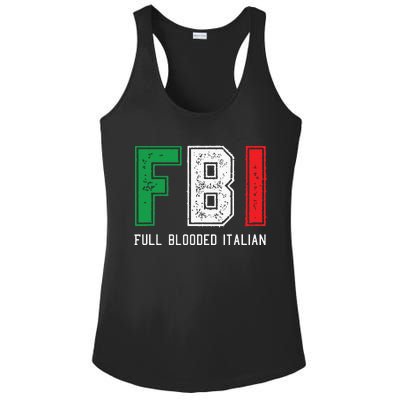 FBI Full Blooded Italian Shirts For Proud Italians Ladies PosiCharge Competitor Racerback Tank