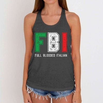 FBI Full Blooded Italian Shirts For Proud Italians Women's Knotted Racerback Tank