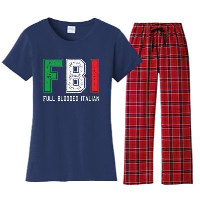 FBI Full Blooded Italian Shirts For Proud Italians Women's Flannel Pajama Set