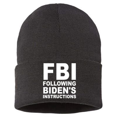 FBI Following Bidens Instructions Apparel Sustainable Knit Beanie