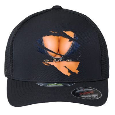 Funny Fake Bikini Body And Boobs Costume Flexfit Unipanel Trucker Cap