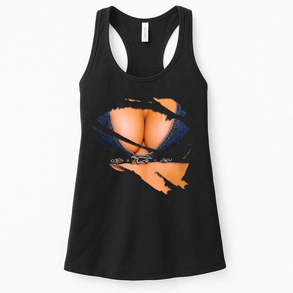 Funny Fake Bikini Body And Boobs Costume Womens Tank Top