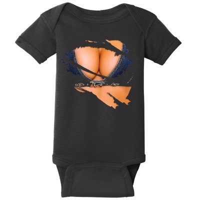 Funny Fake Bikini Body And Boobs Costume Baby Bodysuit