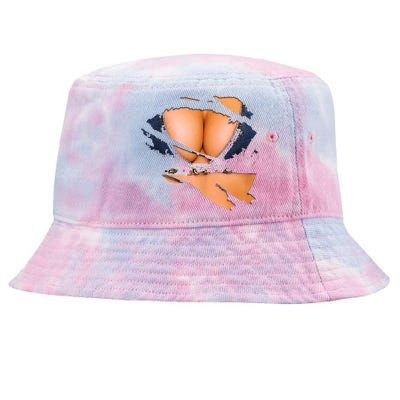 Funny Fake Bikini Body And Boobs Costume Tie-Dyed Bucket Hat