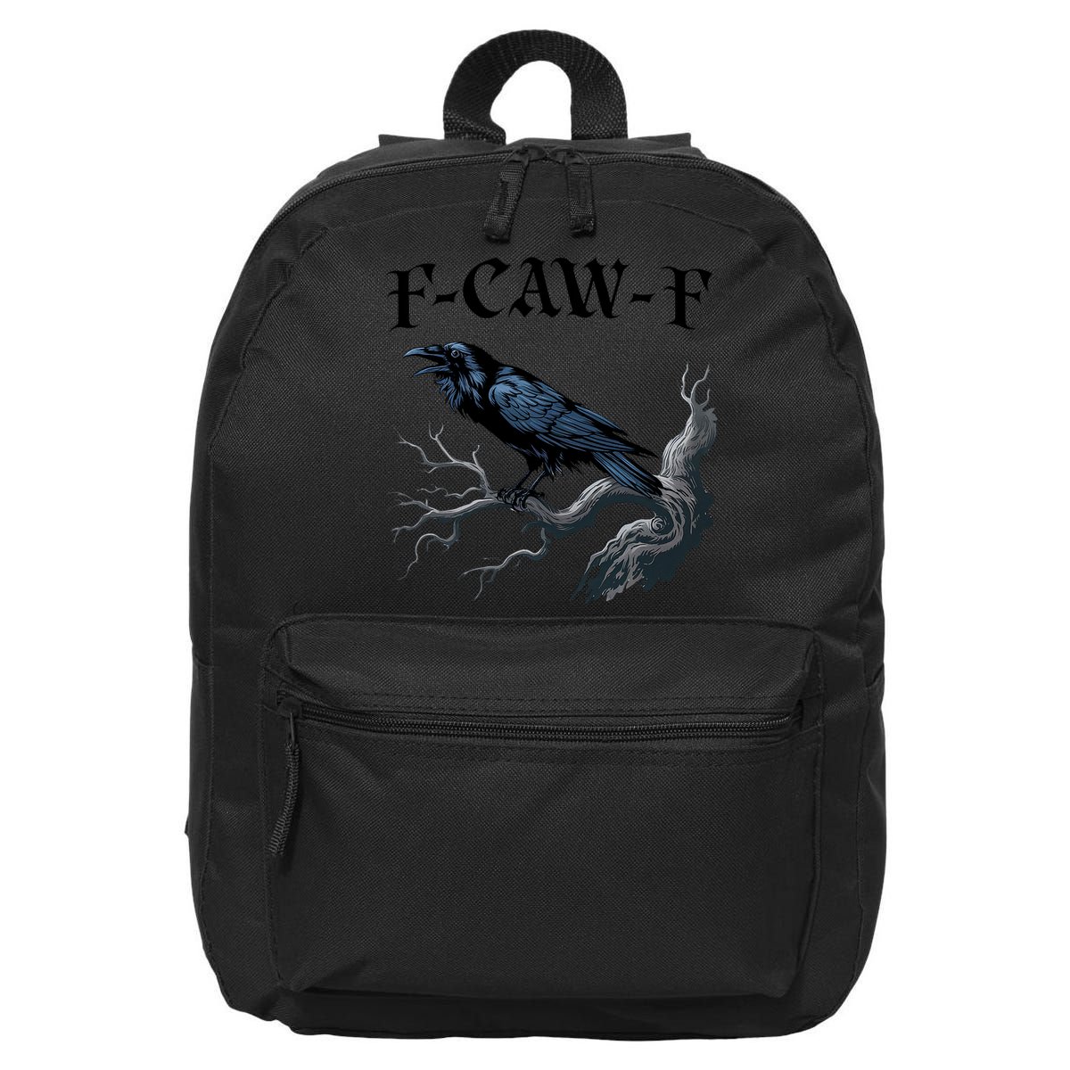 F-Caw-F Funny Black Bird Black Crow 16 in Basic Backpack
