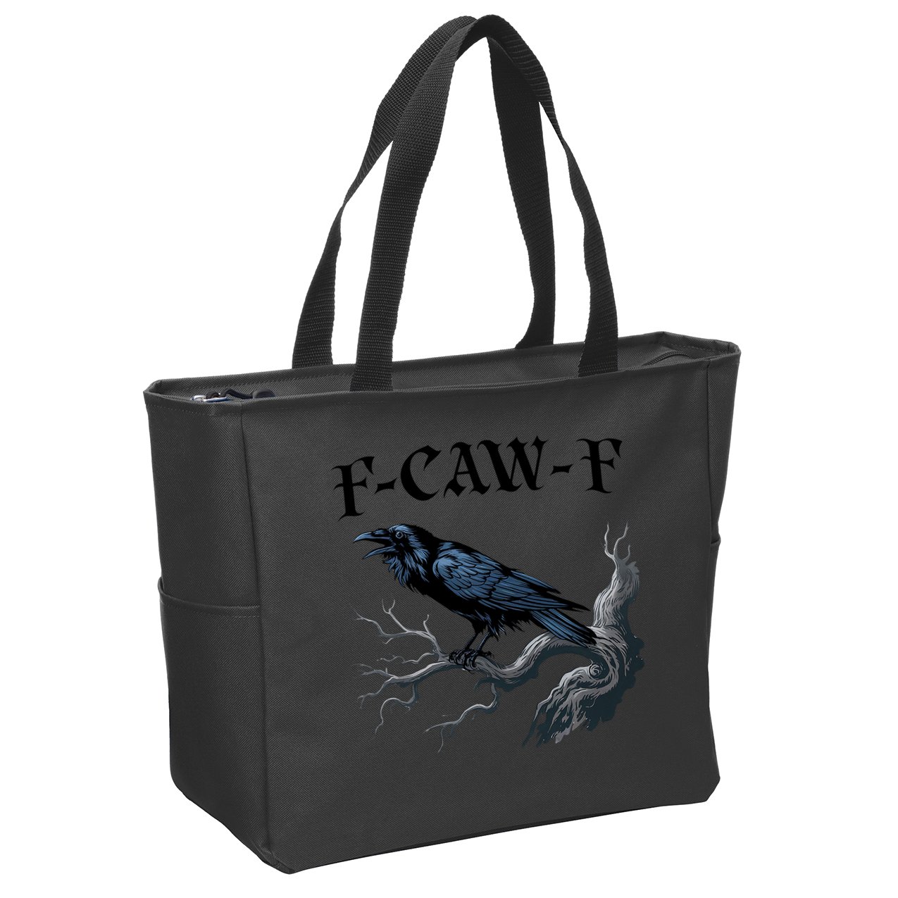 F-Caw-F Funny Black Bird Black Crow Zip Tote Bag