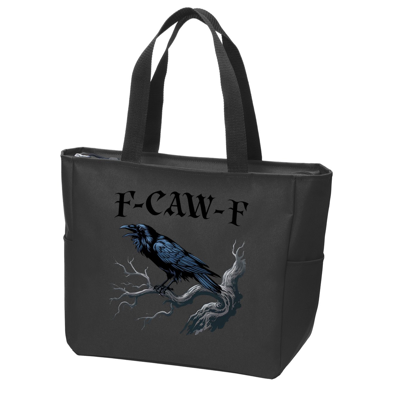 F-Caw-F Funny Black Bird Black Crow Zip Tote Bag