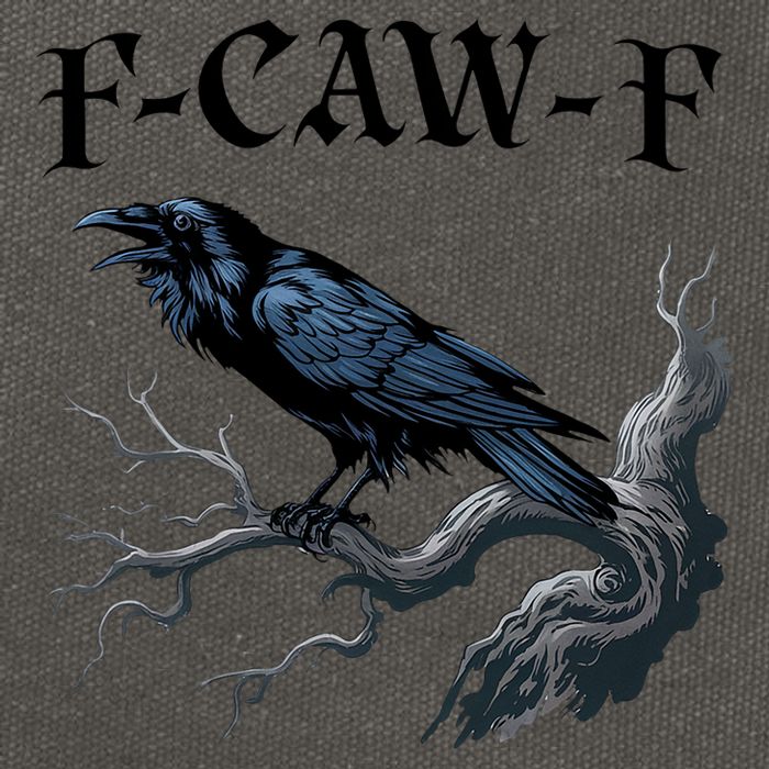 F-Caw-F Funny Black Bird Black Crow Cotton Canvas Backpack