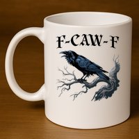 F-Caw-F Funny Black Bird Black Crow 11oz C Handle Ceramic Mug