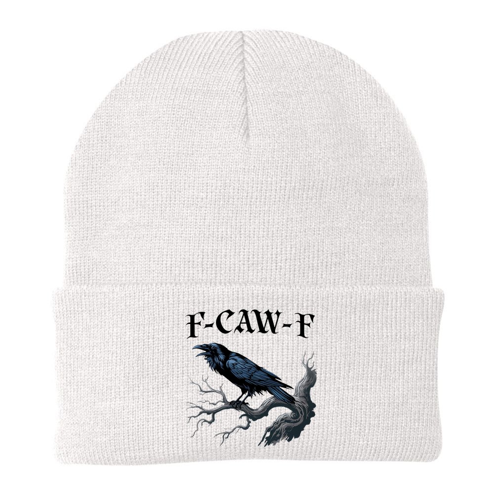 F-Caw-F Funny Black Bird Black Crow Beanie