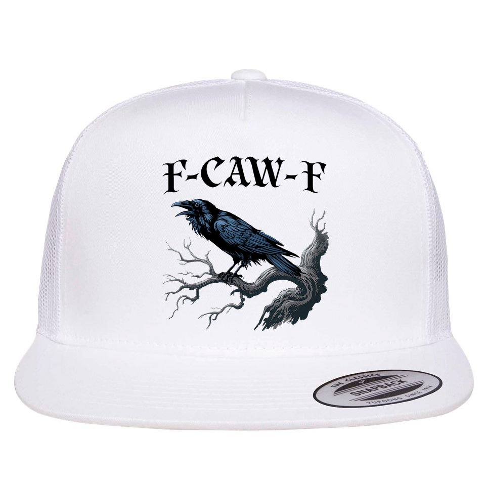 F-Caw-F Funny Black Bird Black Crow Flat Bill Trucker Hat