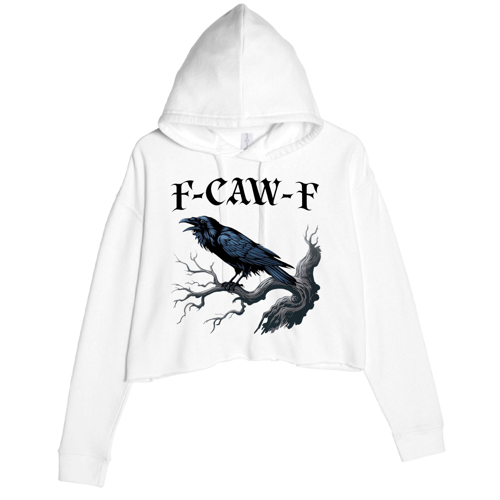 F-Caw-F Funny Black Bird Black Crow Crop Fleece Hoodie