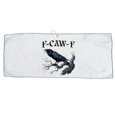 F-Caw-F Funny Black Bird Black Crow Large Microfiber Waffle Golf Towel