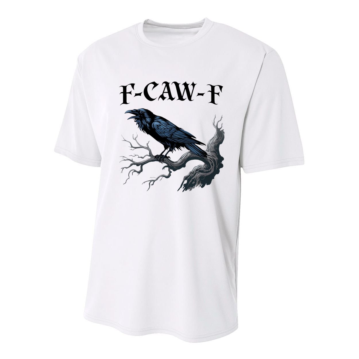F-Caw-F Funny Black Bird Black Crow Youth Performance Sprint T-Shirt