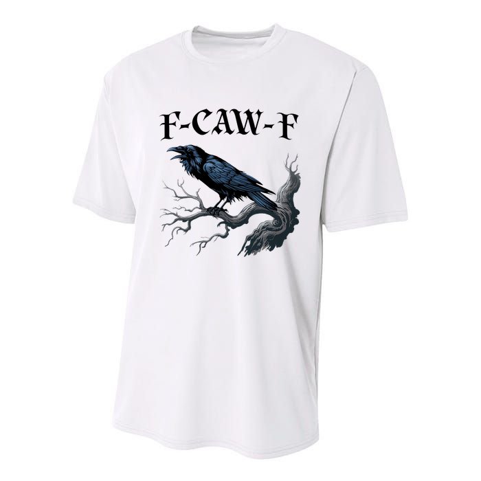 F-Caw-F Funny Black Bird Black Crow Youth Performance Sprint T-Shirt