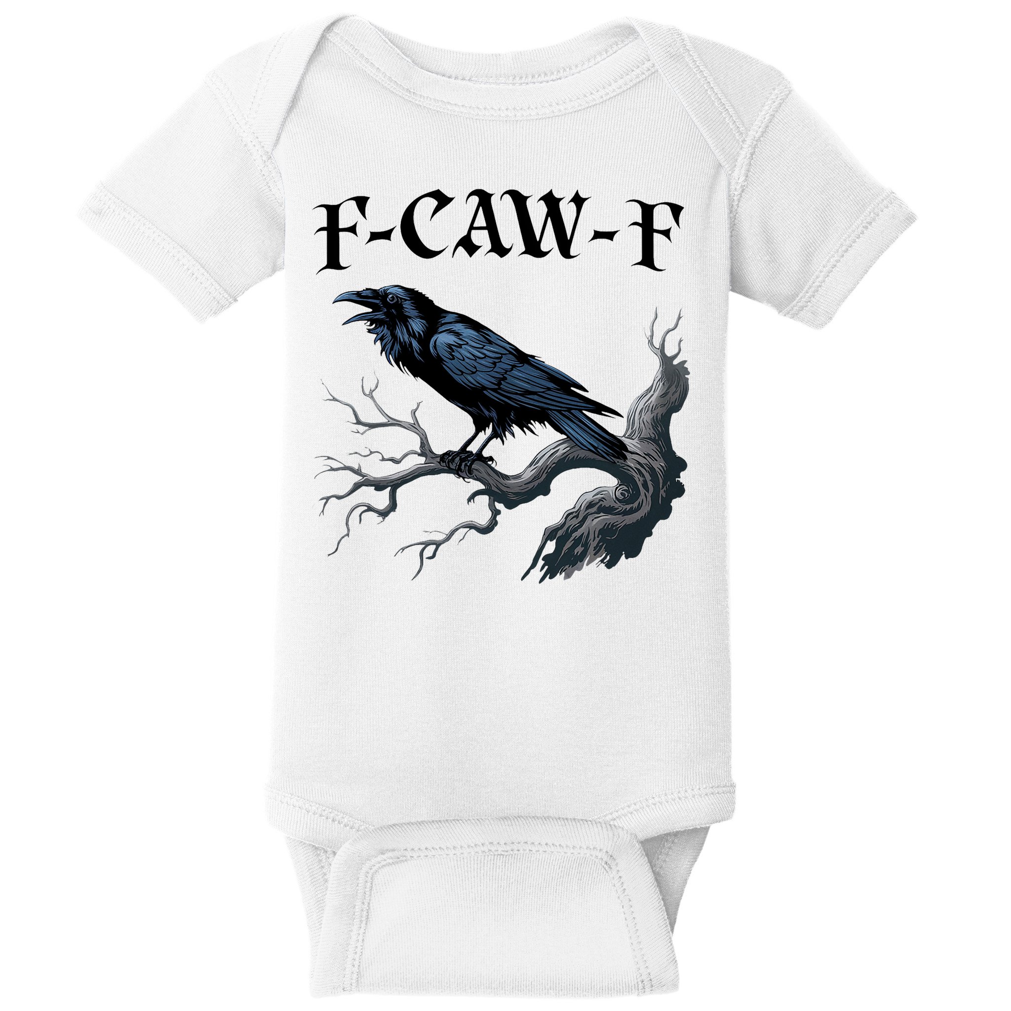 F-Caw-F Funny Black Bird Black Crow Baby Bodysuit