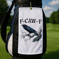 F-Caw-F Funny Black Bird Black Crow Golf Towel