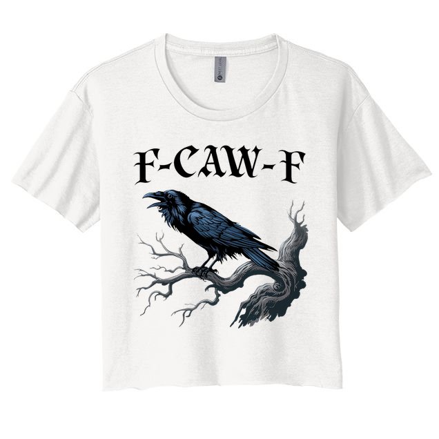 F-Caw-F Funny Black Bird Black Crow Crop Top