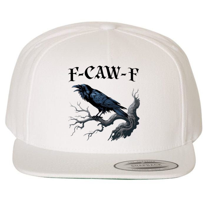 F-Caw-F Funny Black Bird Black Crow Wool Snapback Cap