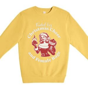 Funny Fueled By Christmas Cheer And Female Rage Patriarchy Gift Premium Crewneck Sweatshirt